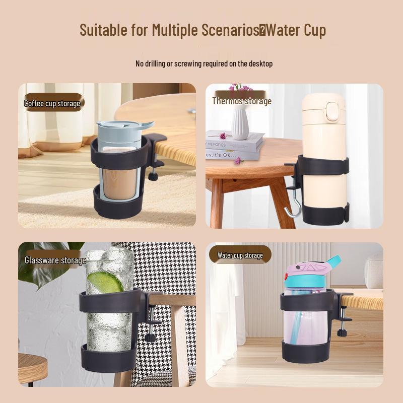 Desktop Edge Cup Holder & Organizer Clip Stand