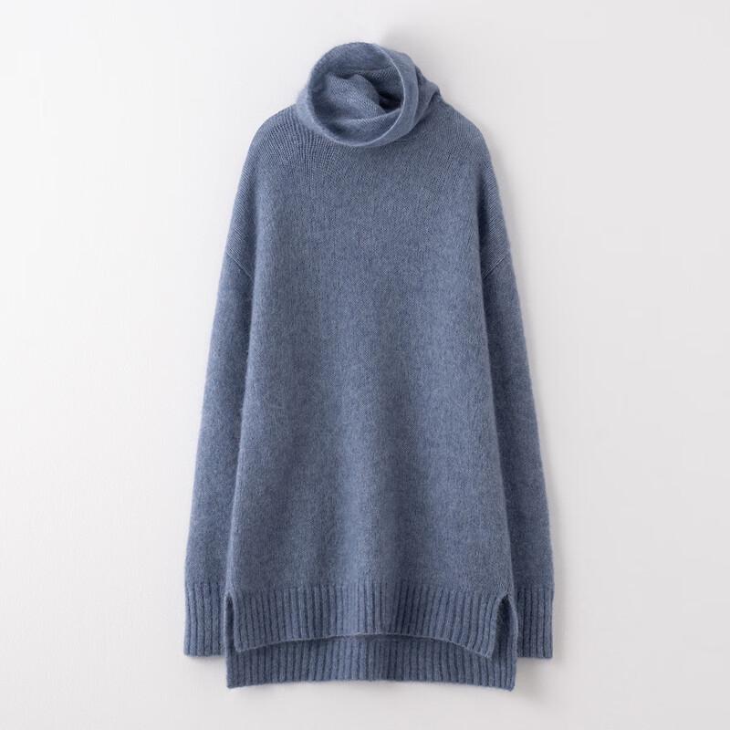 SinoFuDe Women's Wool Blend High-Neck Knit Sweater