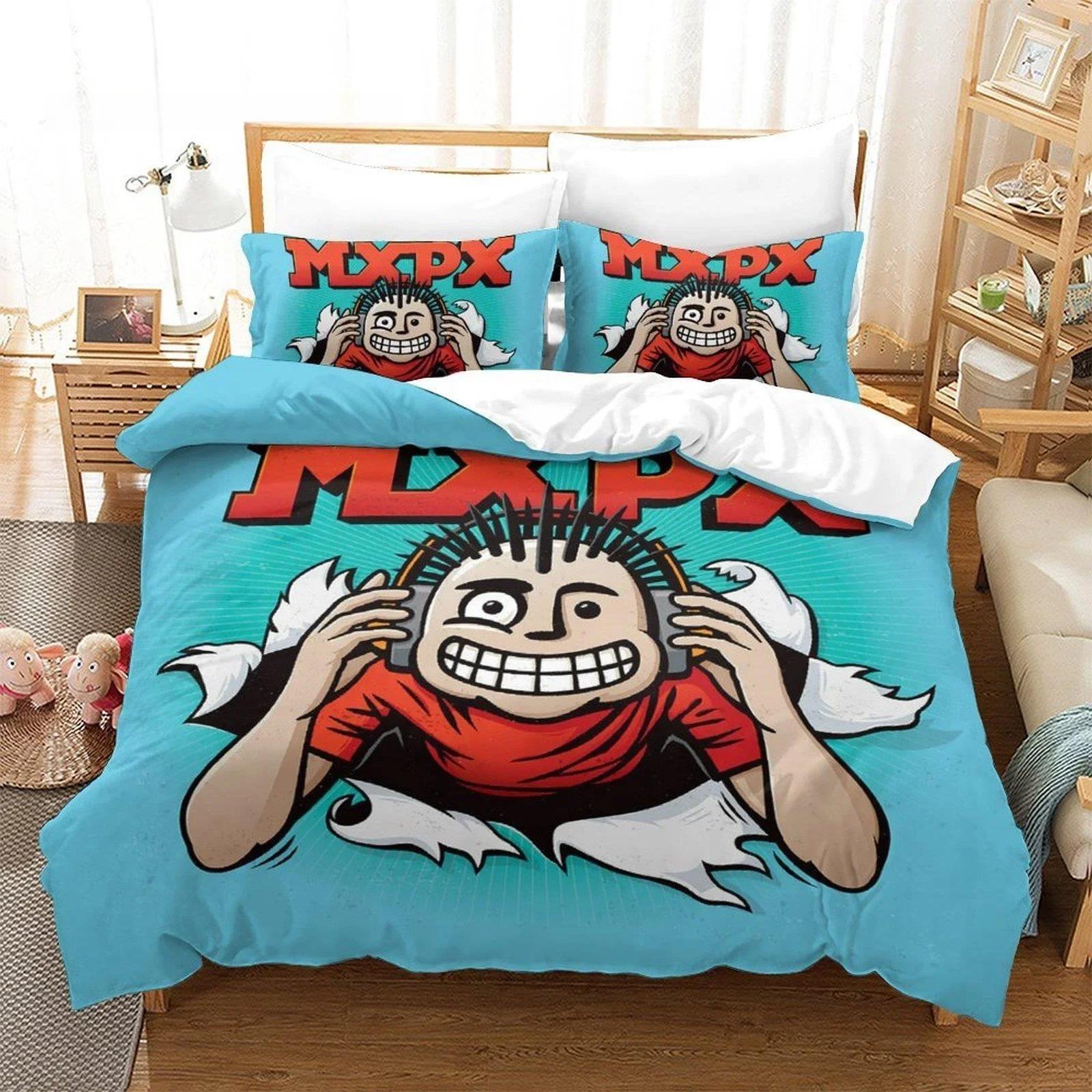 

SkinFriendly Cozy Single Twin Full Queen King 3D Printed Rock music Mxpx Size Bed Adult Kid Bedroom Sets Home Textiles Quilt Comforter (quilt)-EU Single(135*200cm)3pcs