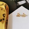 Japanese Style 3D Butterfly White Mother-of-Pearl Stud Earrings, Titanium Steel with 18K Gold Plating - Elegant Internet Celebrity Ear Accessories.