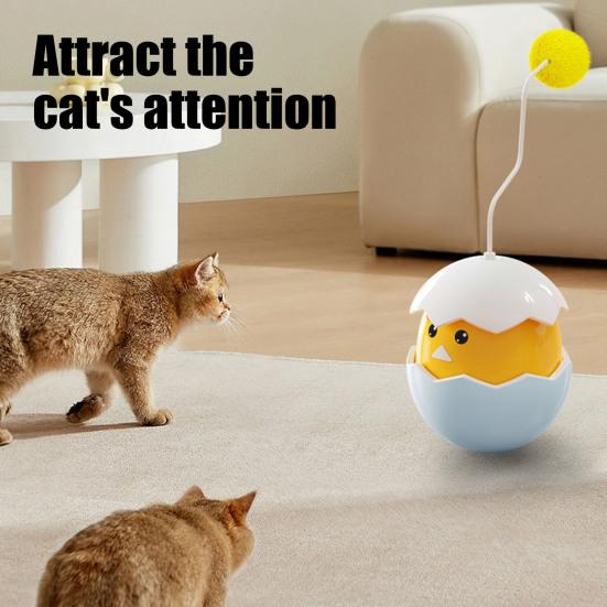 Eggshell Cat Tumbler Interactive Cat Tumbler Toy Gum Relief Teether Reduces Boredom Battery-powered Kitten Toy
