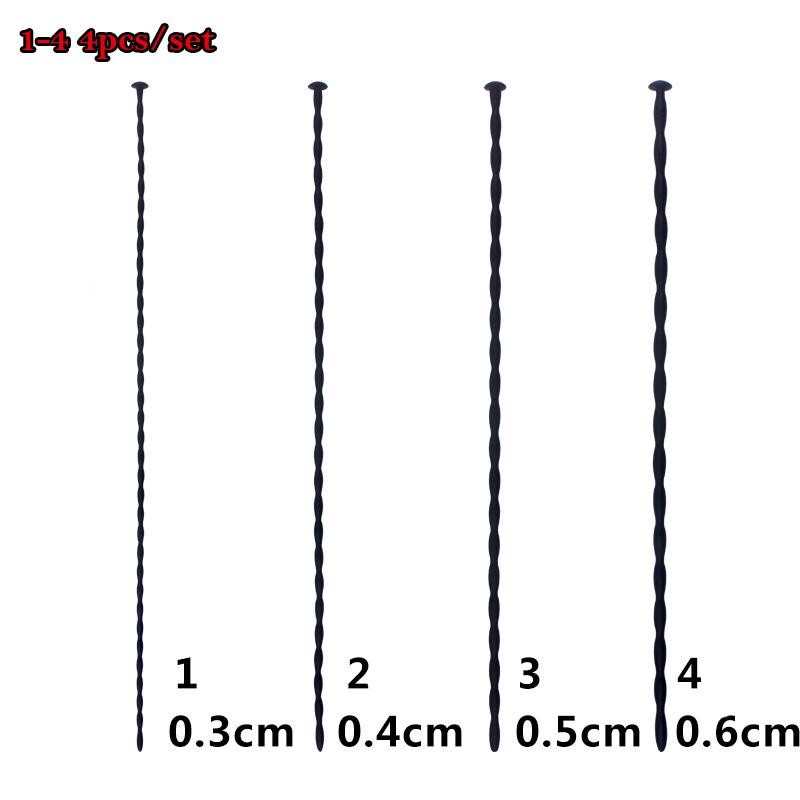 4ps/Set Long Silicone Plug Penis Sounding Urethral Plug Beads Dilator Penis Ertion Plug Urethral Sounds Sex Toys For Men