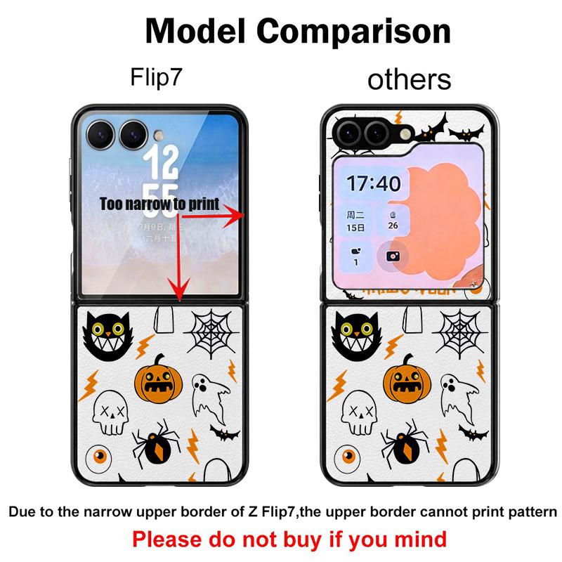 Halloween Ghost Pumpkin Case For Samsung Galaxy Z Flip 8 7 FE 6 5 4 Z Flip8 Flip7 Flip6 Flip5 Hybrid Leather Skin Hard PC Bumper Cover