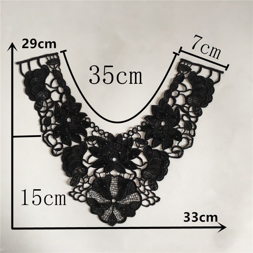 Black And White I Embroidery Polyester Beads Hollow Diy Sewing Lace Decoration Matching Clothing Accessories Clothing
