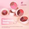 HANDAIYAN 4pcs Tri-Color Blurring Blush Palette Set Matte Cream Blush Mud Natural Soft-Focus Long-Lasting Waterproof Face Makeup Cosmetics