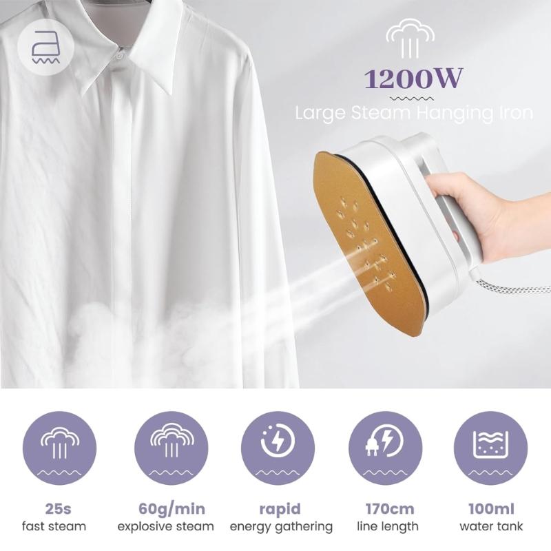 Handy Ironing Machine Portable Garment Steamer with Digital Display Handheld Iron for Quick Fabric Steam RefreshsClothes