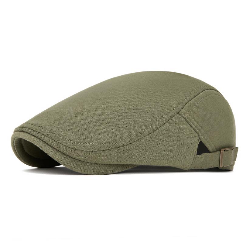 Cotton Adjustable Newsboy Caps Men Woman Casual Beret Flat Ivy Cap Soft Solid Color Driving Cabbie Hat Unisex Black Gray Hats