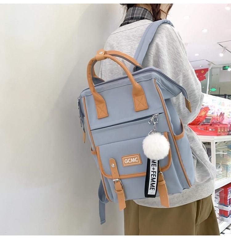 Large Capacity High Fashion Nylon Backpack For Girls With Computer Insert Pocket