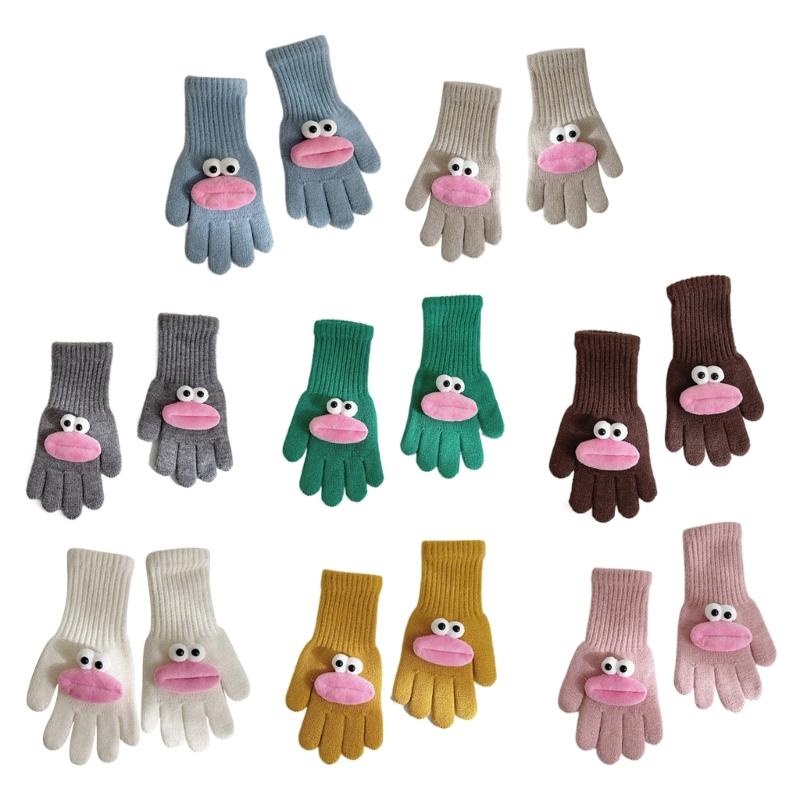 Weiche & Warme Fingerlose Handschuhe Verspielte & Bunte Fünffingerhandschuhe für Jungen & Mädchen Perfekt für Herbst & Winter Langlebig