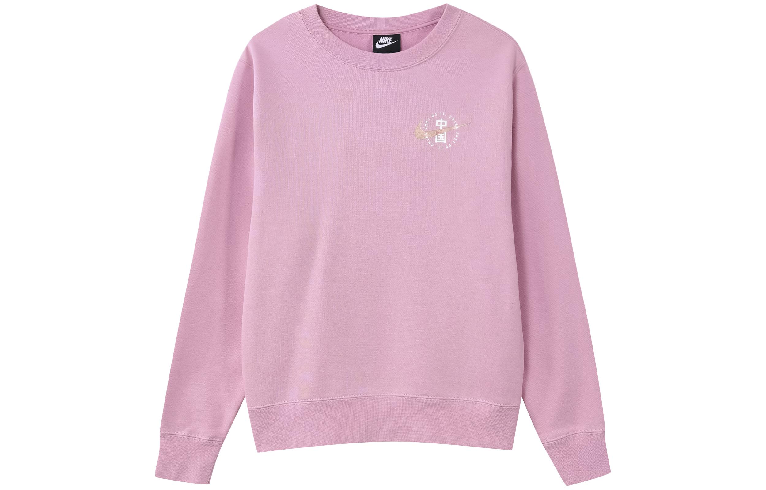 Nike Sweatshirts Women s Pink Crew Neck Moderate Regular DJ5864-616 XL