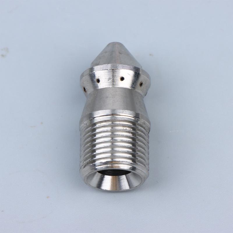 Rear Hole Cleaning Nozzle, Pressure Washer, Drain Sewer, Pipe Spray Nozzle, Rotary Clearning Nozzle, 3/8 "