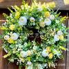 Easter Wreath Decor With Artificial Daisies Sunflowers Door Wall Hanging Home Party Decoration