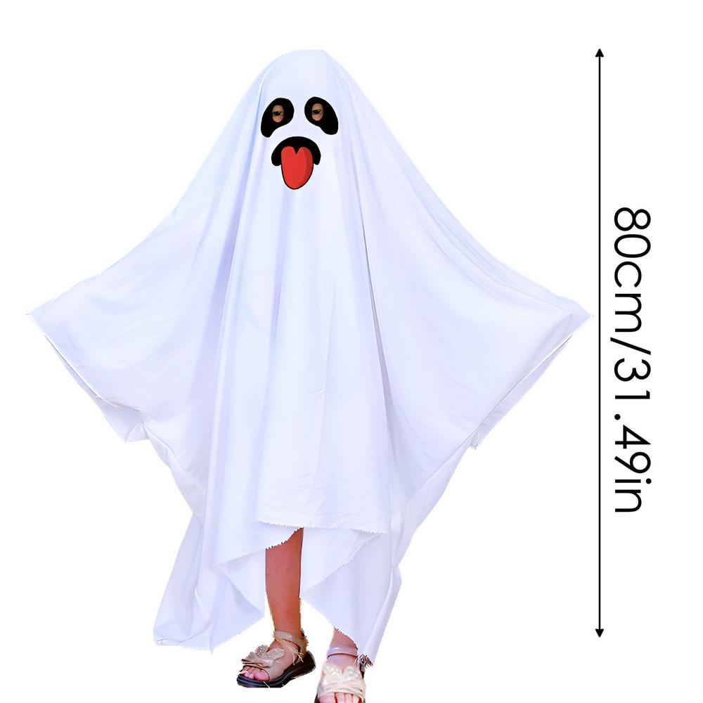 Ghost Costume For Kids White Ghost Halloween Poncho Cosplay Outfits For Boy Girl Halloween Fancy Dress Ghost Costume For Boy