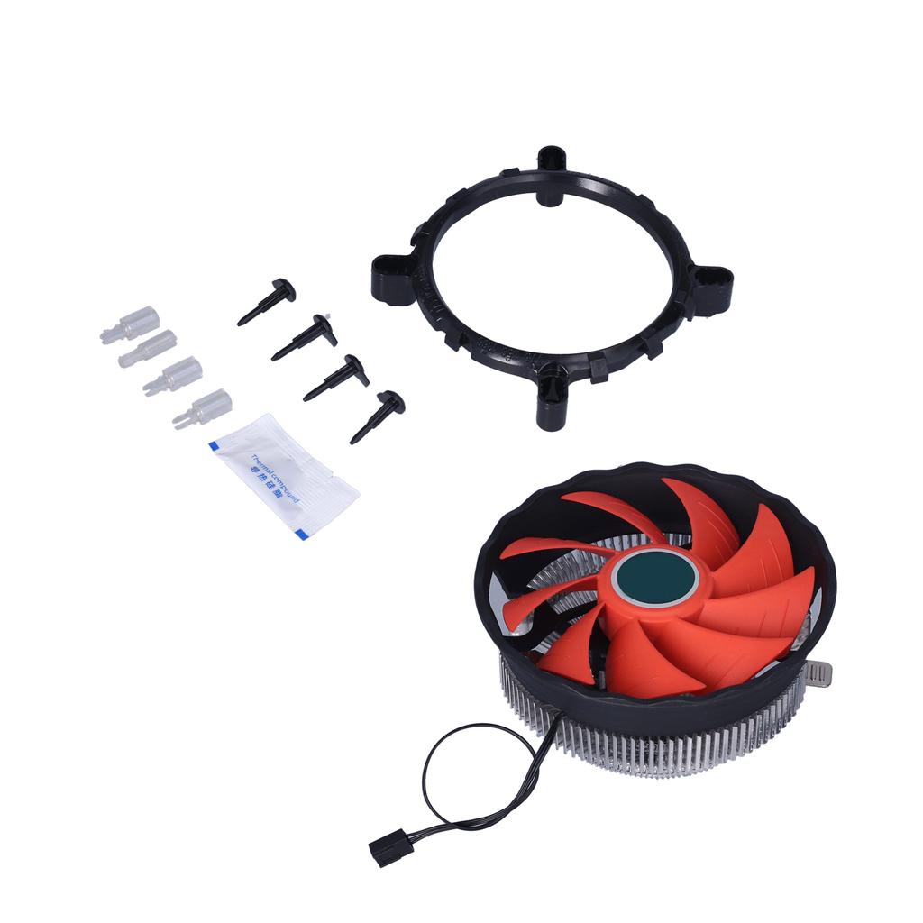 CPU Cooler Pure Aluminum Material Dispersed Conduction Silent Heat Dissipation Cooling Fan for Office Computer