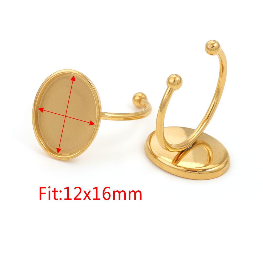 10 Stück Verstellbare Edelstahl Offene Ringfassungen Leere Basis Fassung Cabochon Ringe Für Schmuckherstellung DIY Fingerring Leere