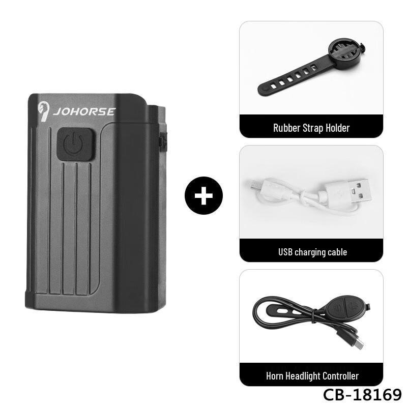 Lishi Solar USB Rechargeable Bike Headlight with Horn