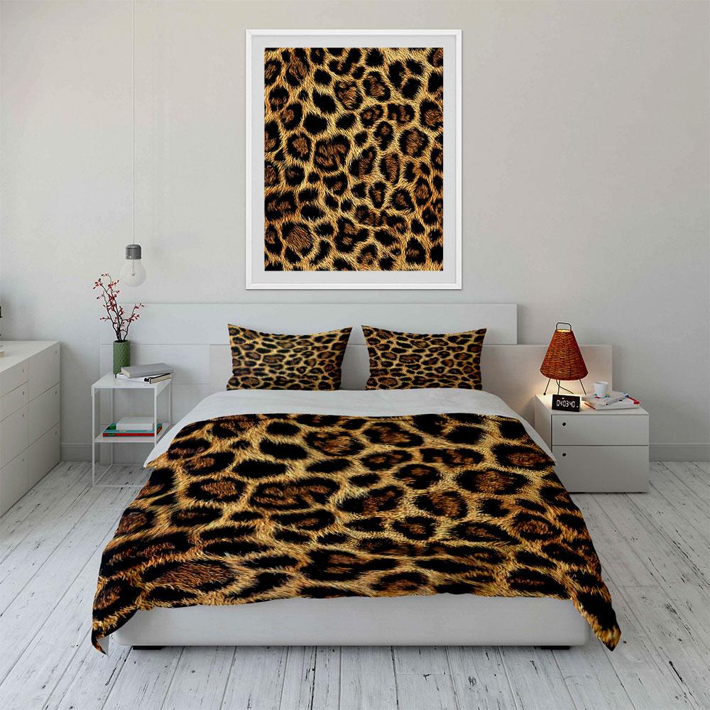 Leopard Print Bedding Set Bedding Duvet Cover Set Duvet Cover Pillowcases  (1 * Duvet Cover 2 * Pillowcases, Without Duvet Insert)