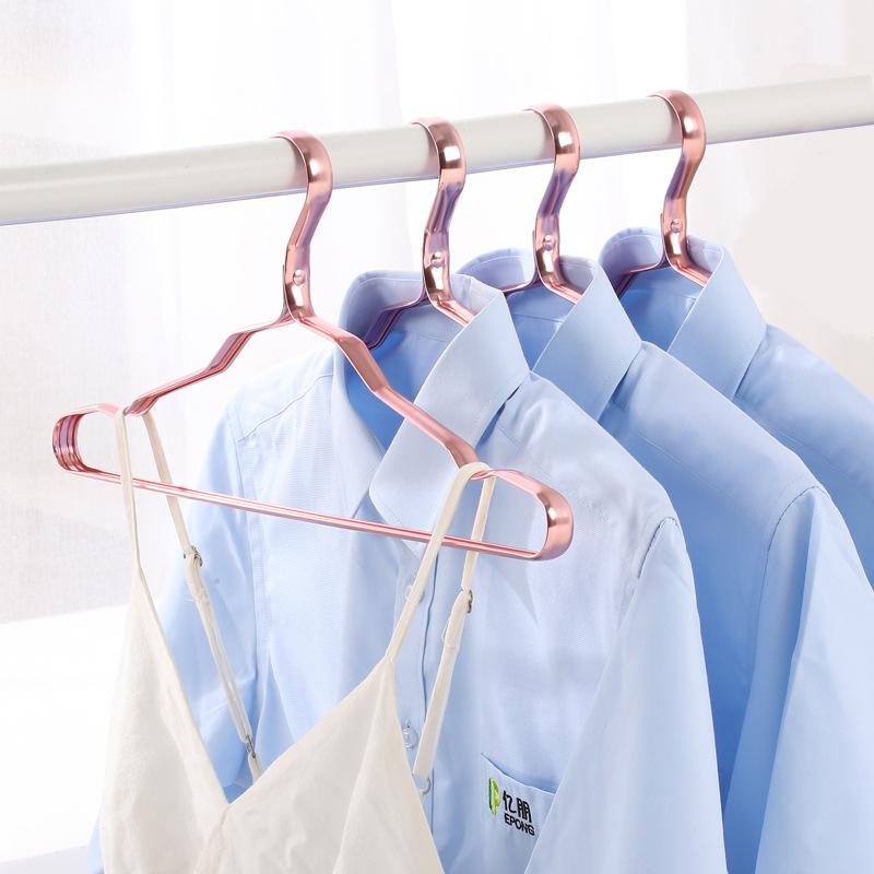 10 Pcs Aluminum Alloy Clothing Hanger ,Durable Anti Deformation Metal Closet Storage Rack Hangers,Wardrobe Space Saver Hanging Supplies Organizer
