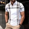 Men's Polo Shirt Short Sleeved Button Casual T-shirt