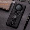 Honor X40 Cowhide Dragon Head Pattern Leather Back Cover - High-end Protective Case for Honor X40i, Featuring a Unique Design.