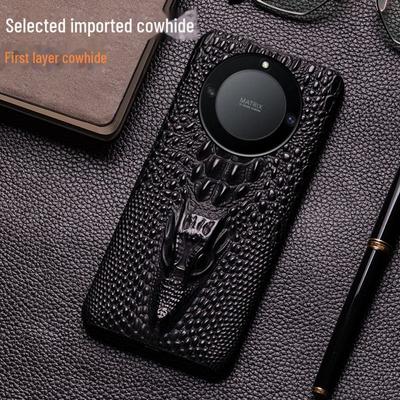 Honor X40 Cowhide Dragon Head Pattern Leather Back Cover - High-end Protective Case for Honor X40i, Featuring a Unique Design.