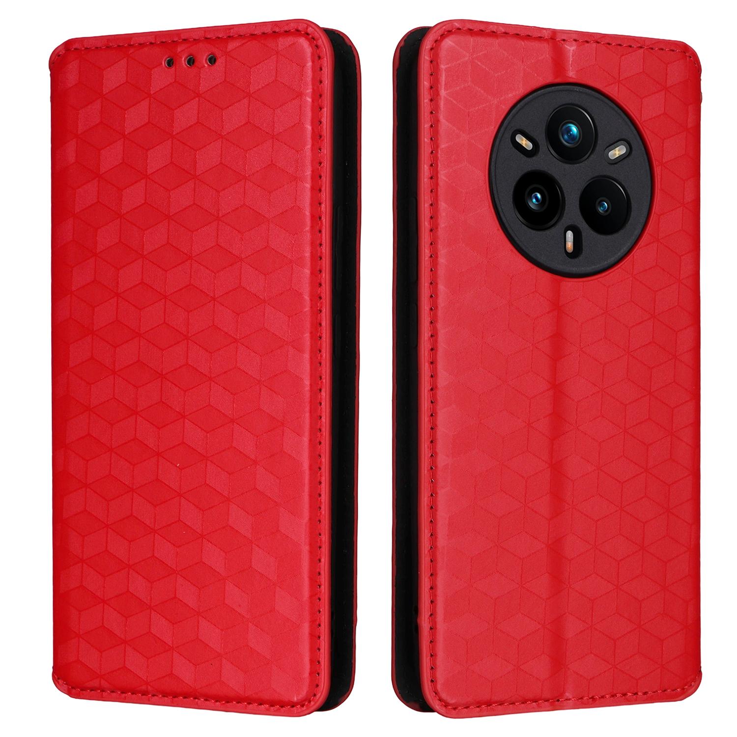 

Для Realme 14 Pro+ 5G Чохол-гаманець Шкіряний чохол для телефону з ромбоподібним тисненням Red