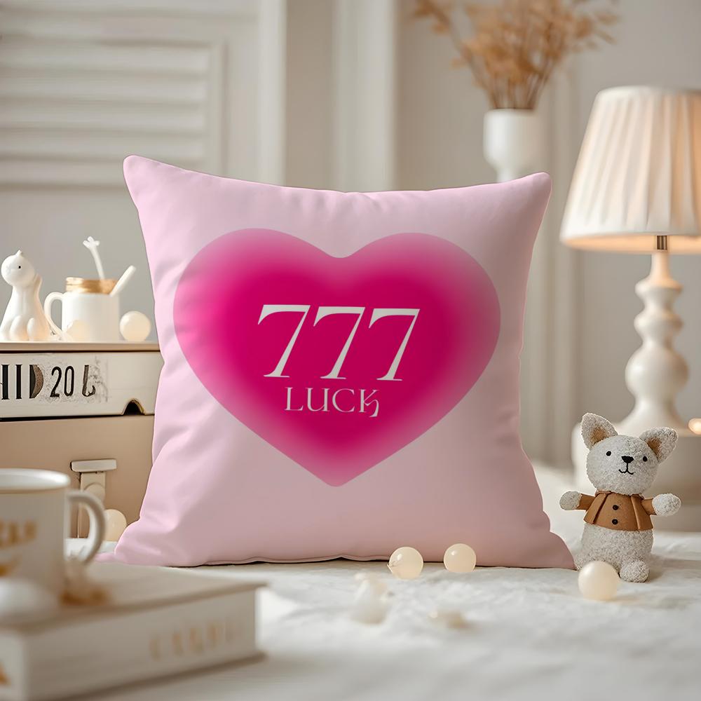 Seven Star Lucky Angel Numbers Cushion Cover Antidustmite Pillowcase Invisible zipper silky short plush Sofa cushion cover