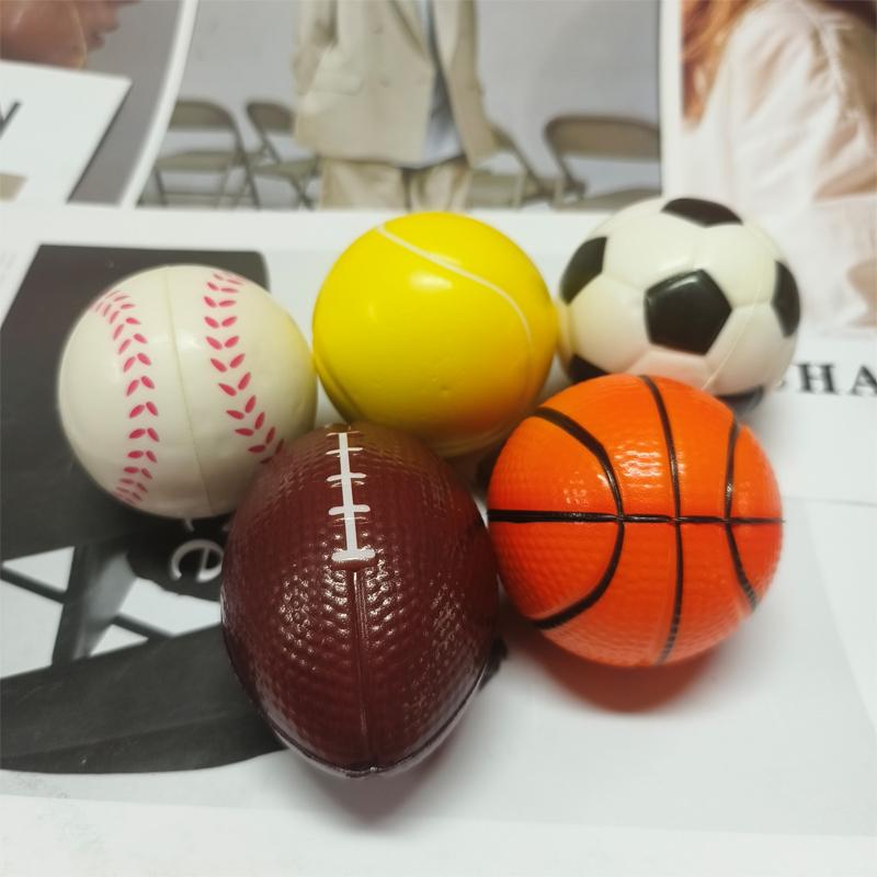 6CM Pu Foam Fidget Sensory Stress Ball Children's Toy Foam Sponge Basketball Vent Football Tennis Baseball Preschool Education