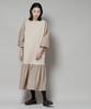 Nano Universe Ladder Lace Sleeve Dress with Mixed Size F Women's Material, Beige, 040, 673-5219315