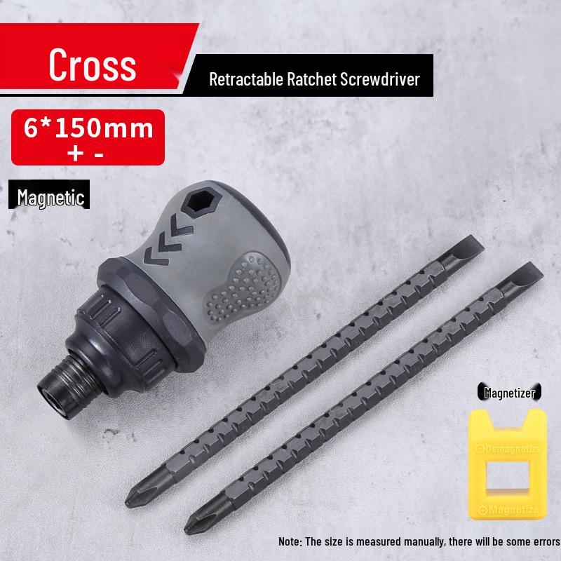 Compact Mini Two-Way Screwdriver: Short Handle, Interchangeable Phillips, Slotted, Torx Heads