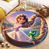 5 Misure Tappeto Rotondo Carino con Stampa della Principessa Rapunzel per Soggiorno, Camera da Letto, Tavolo e Sedie, Divano, Decorazione, Tappeto e Tappetino per la Stanza dei Bambini