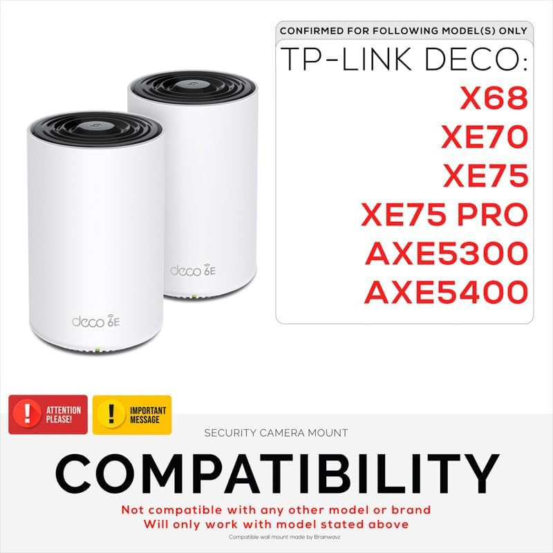 Настенное крепление без винтов для TP-Link Deco X68, XE70, XE75, XE75 PRO, AXE5300 и AXE5400, Простое в установке, Без беспорядка, Уменьшает помехи и увеличивает радиус действия,