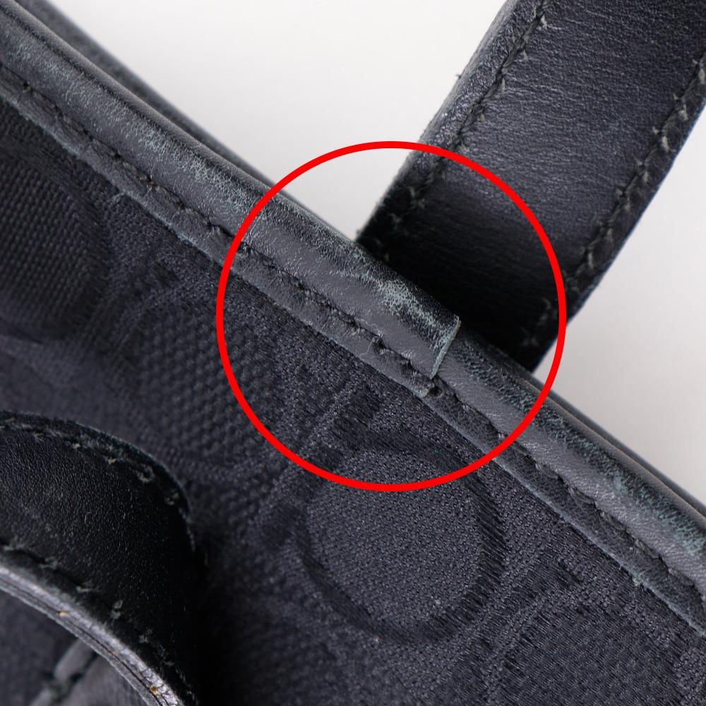 Salvatore Ferragamo Gancini Tote Bag AU-21-2812 Black Nylon Canvas Women Used