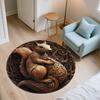 Squirrel pattern round rug,Carpet Rug for Living Room Bedroom  Playroom ,Non-slip Floor Mat,Holiday Gifts and Birthday Gifts.