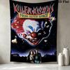 Killer Klowns Outer Space Wall Tapestry Aesthetic Wall Hanging Printed Fabric Blanket Decorative Tapestries For Bedroom Living Room Home Decor