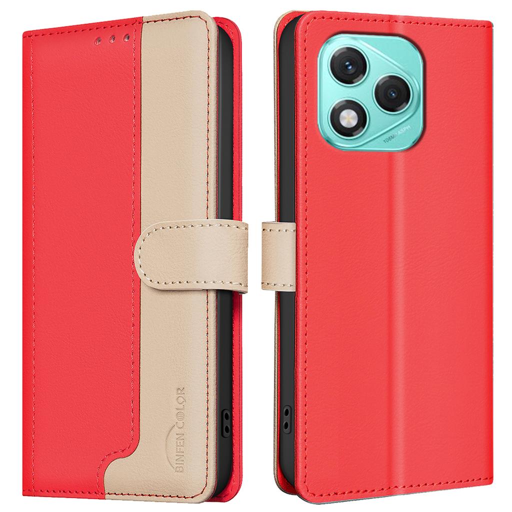 BINFEN COLOR BF33 For Honor 400 Lite 5G Leather Case Splicing Color RFID Blocking Wallet Stand Phone Cover