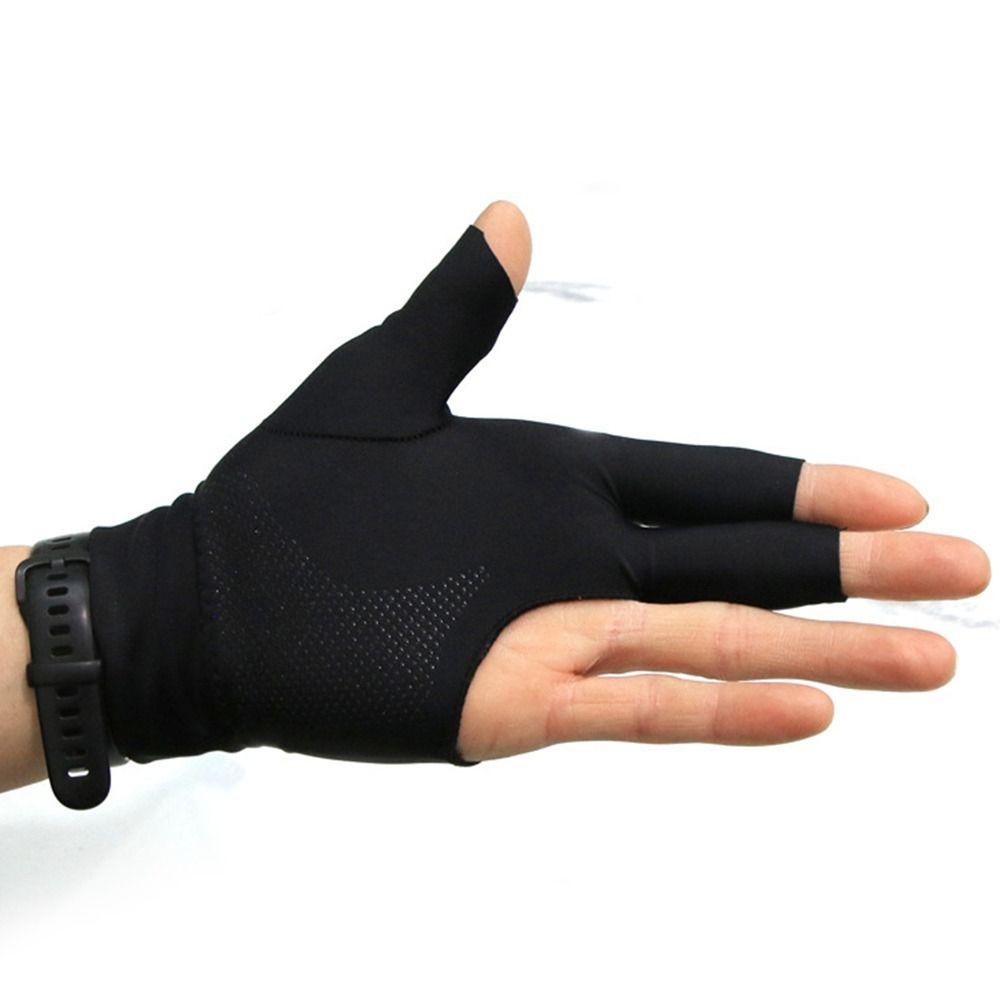 Rutschfester Drei-Finger-Handschuh Elastischer Billard-Trainingshandschuh Billardhandschuh Billardzubehör