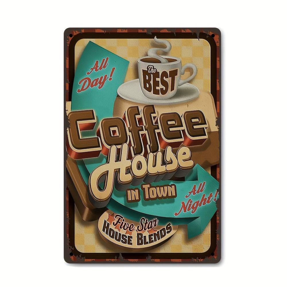 Vintage Pinup Girl Coffee Metal Tin Sign Charming Wall Art For Home Cafe Bar Apartment & Restaurant Decor - Perfect Holiday Gift