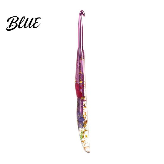 Decorative Crochet Needle Resin Hook for Beginners Crocheting Lovers 2.0mm-8.0mm Ergonomic Smooth Surface with Long Floral Handle Blankets,