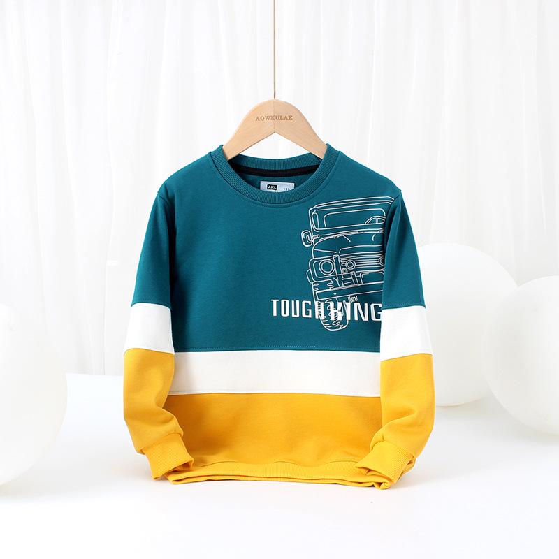 

Махровий світшот із світловідбиваючим принтом у корейському стилі для хлопчика на весну та осінь 150 cm чирковий