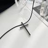 Trendy Cross Pendant Necklace Vintage Style Simple Rope Necklace Chain Necklace