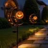 Black Cat And Pumpkin Lawn Decor Halloween Solar Garden Light, Moon Stake Pathway Lights for Home Courtyard Waterproof LED Yard Decoration Outdoor