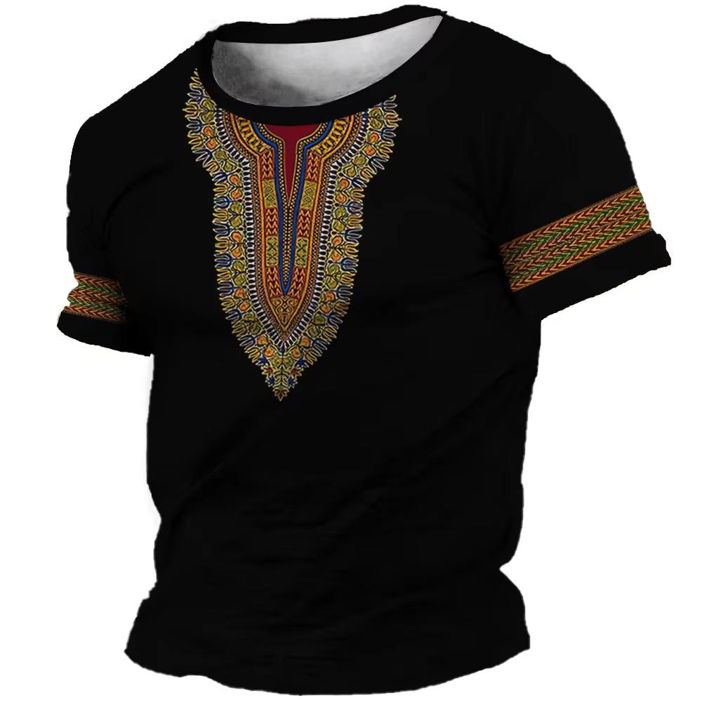 Men's T-shirt Muslim Tshirt African Dashiki T-Shirts Ethnic 3D Print Men Women Short Sleeve T Shirt Kids Tshirt Clothing