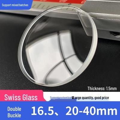 Szwajcarskie Szklane Wypukłe Szkiełko Zegarkowe z Podwójną Kopułą, Średnica 20-40,5 mm, Grubość 1,5 mm