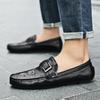 Peas Shoes Cross-border Large Size Lazy Driving Shoes British Casual Men's Leather Shoes Cowhide