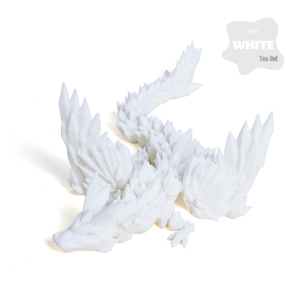 3D Printed Movable Crystal Wyvern Dinosaur Figurines with Dragon Egg Toy