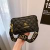 Bolsa de diamante premium feminina nova tendência casual transversal versátil três camadas bolsa de celular bolsa quadrada pequena