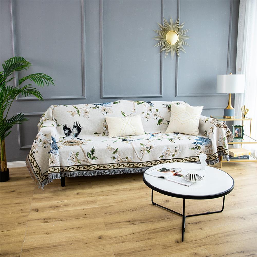 

Стильний квітковий чохол-протектор для дивана з птахами, повний розмір, в язаний плед для одинарного, подвійного, потрійного диванного гарнітура 90*90cm