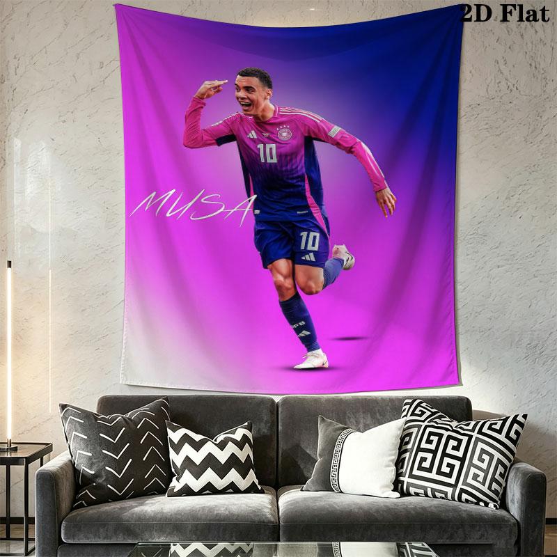 Jamal Musiala Glory  Wall Hanging Printed Fabric Blanket Decorative Tapestries for Bedroom Living Room Home Decor