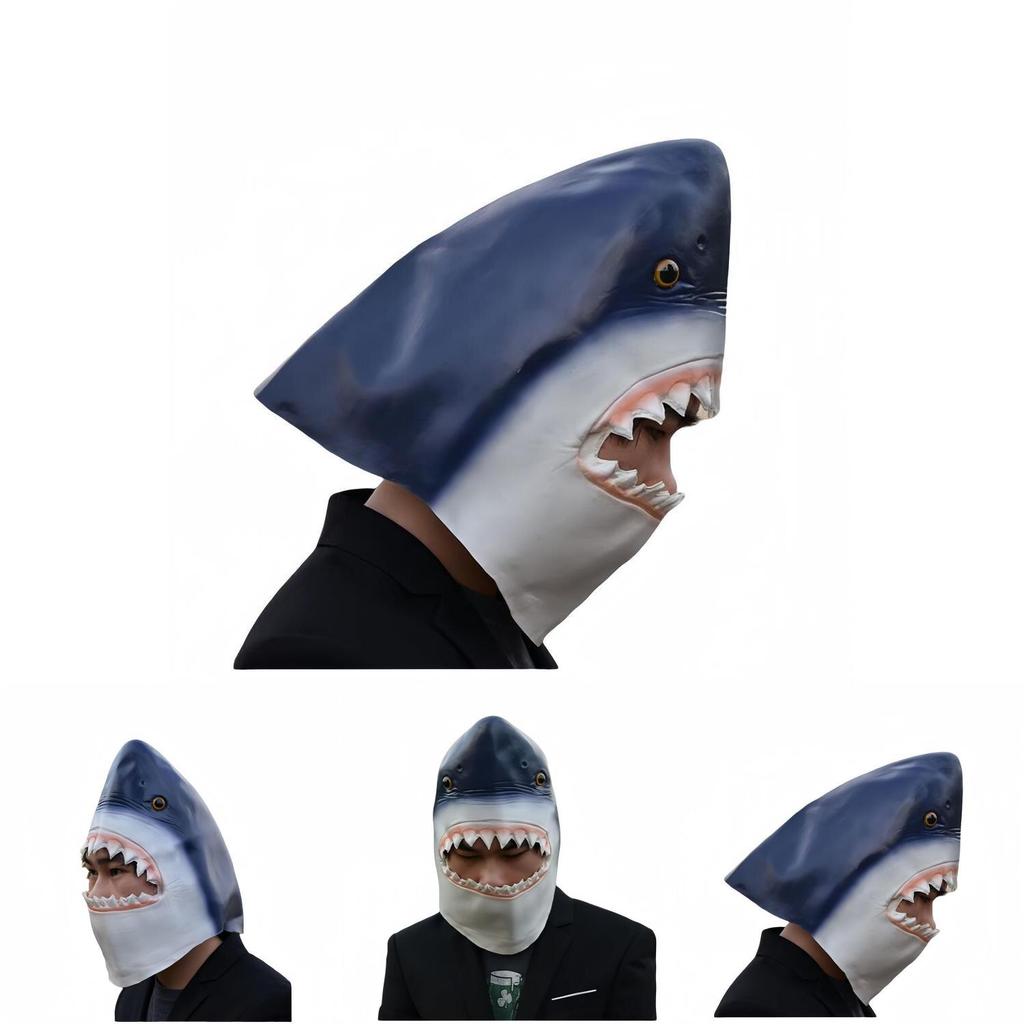 Shark Latex Mask Halloween Costume Accessory For Party And Role Play